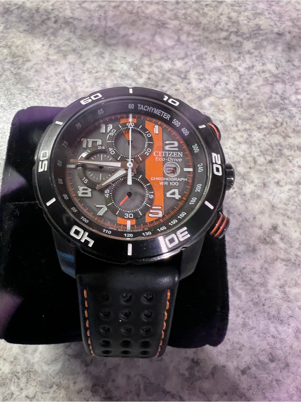 Citizen Black & Orange Sport Chronograph Watch 44mm - Picture 2 of 3
